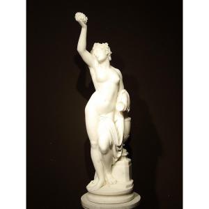 Alfred Jean Foretay - Bacchante In Carrara Marble