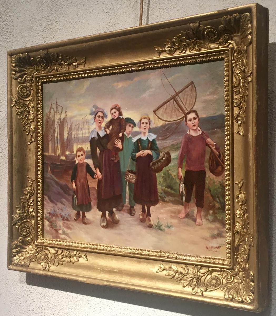 LA FAMILLE DU PECHEUR 1912 - M. A. POINTET (XIX/XXème)-photo-2