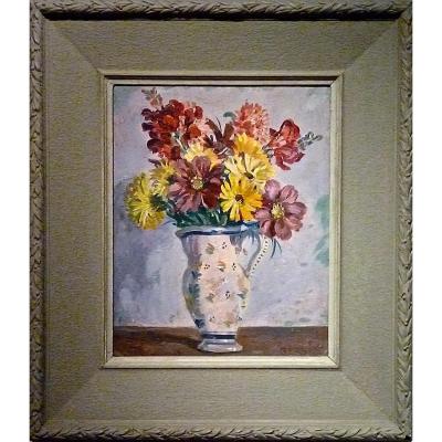 Flowers In A Vase By Jean Eugène Bersier (1895-1978)