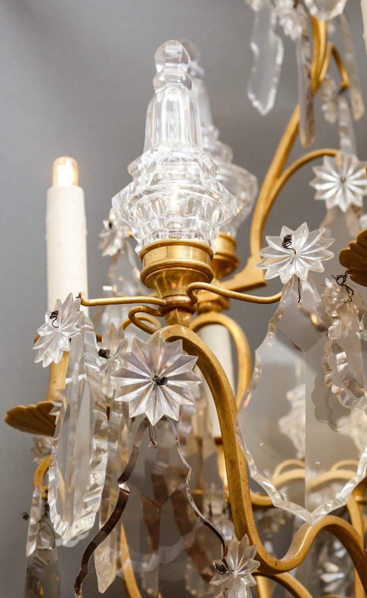 Grand Lustre Cristal Et Bronze NIII-photo-3