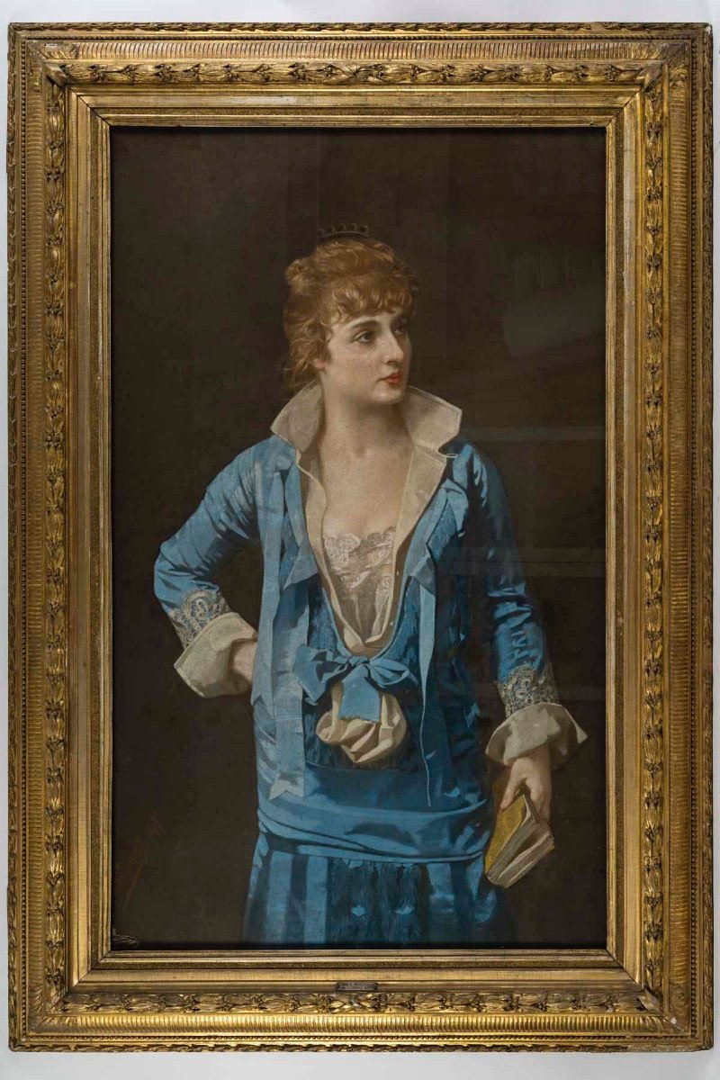 Pastel D’une Jeune Femme O’connell 1877