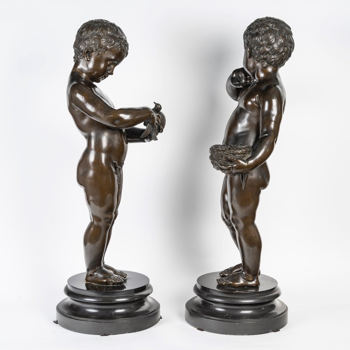 Pair Of Bronzes After Jb Pigalle XIX -photo-2