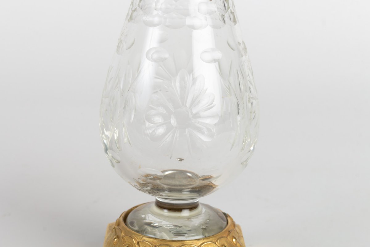 Paire De Vases Cristal Et Bronze -photo-2