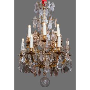 Crystal And Bronze Chandelier Circa 1840/1860
