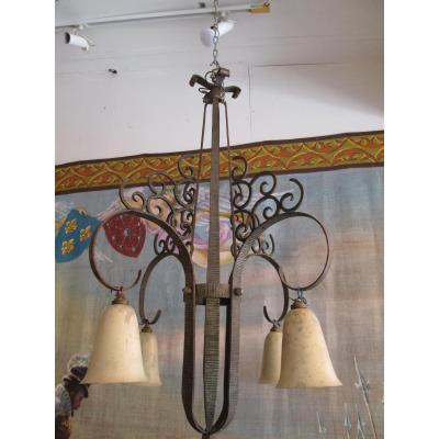 Pair Of Art Deco Chandeliers