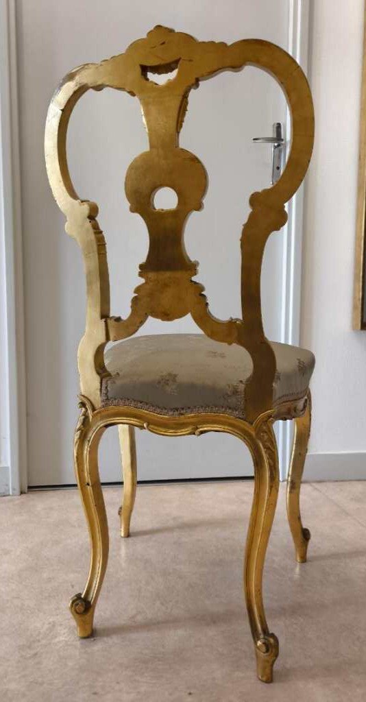 Pair Of Napoleon III Golden Wood Chairs-photo-4