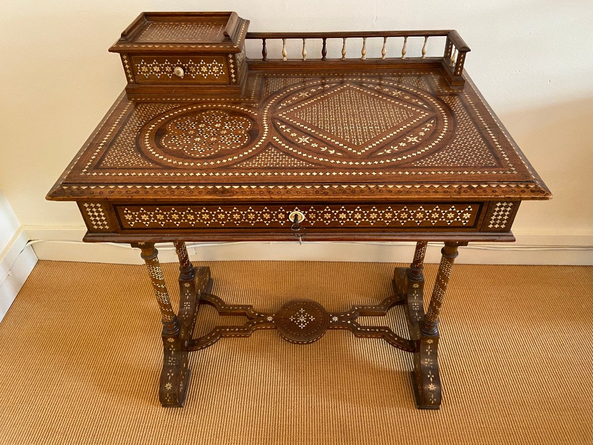 19th Century Syrian Marquetry Desk-photo-2