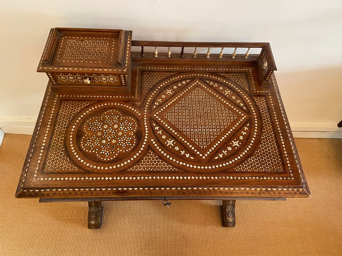 19th Century Syrian Marquetry Desk-photo-3