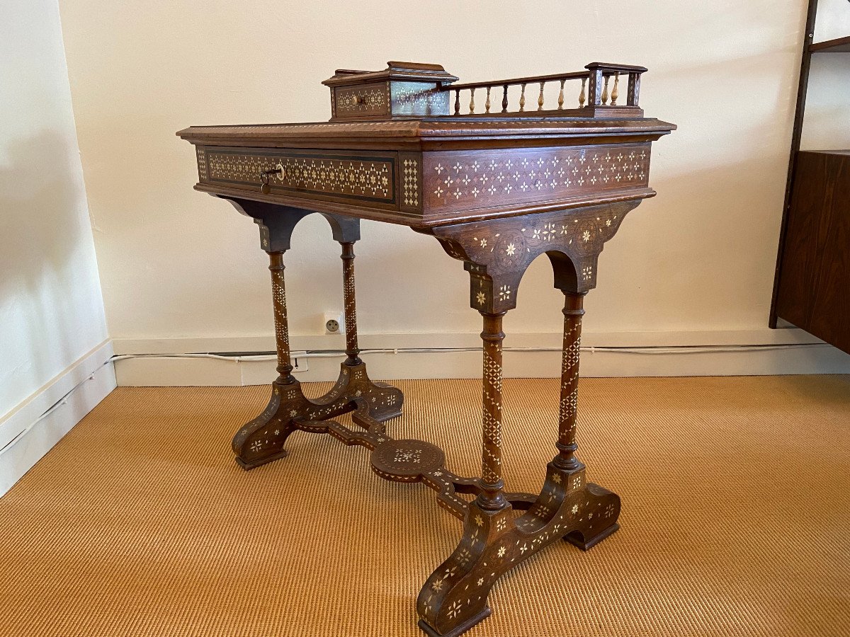 19th Century Syrian Marquetry Desk-photo-2