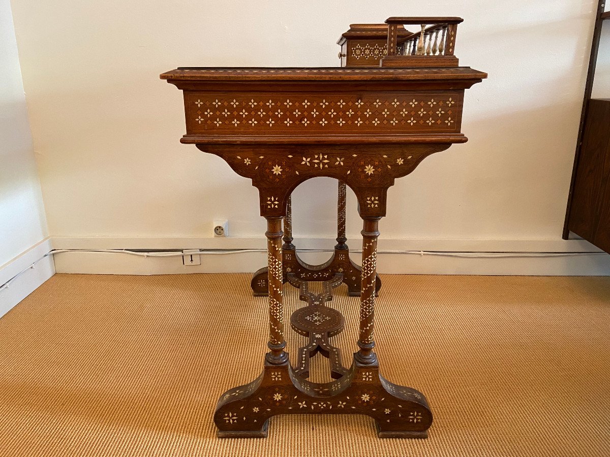 19th Century Syrian Marquetry Desk-photo-3