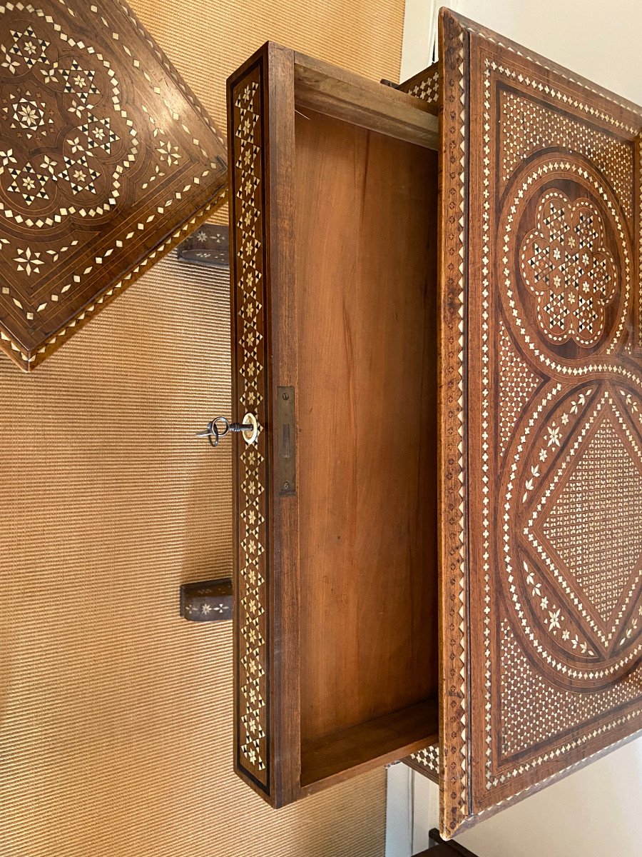 19th Century Syrian Marquetry Desk-photo-4