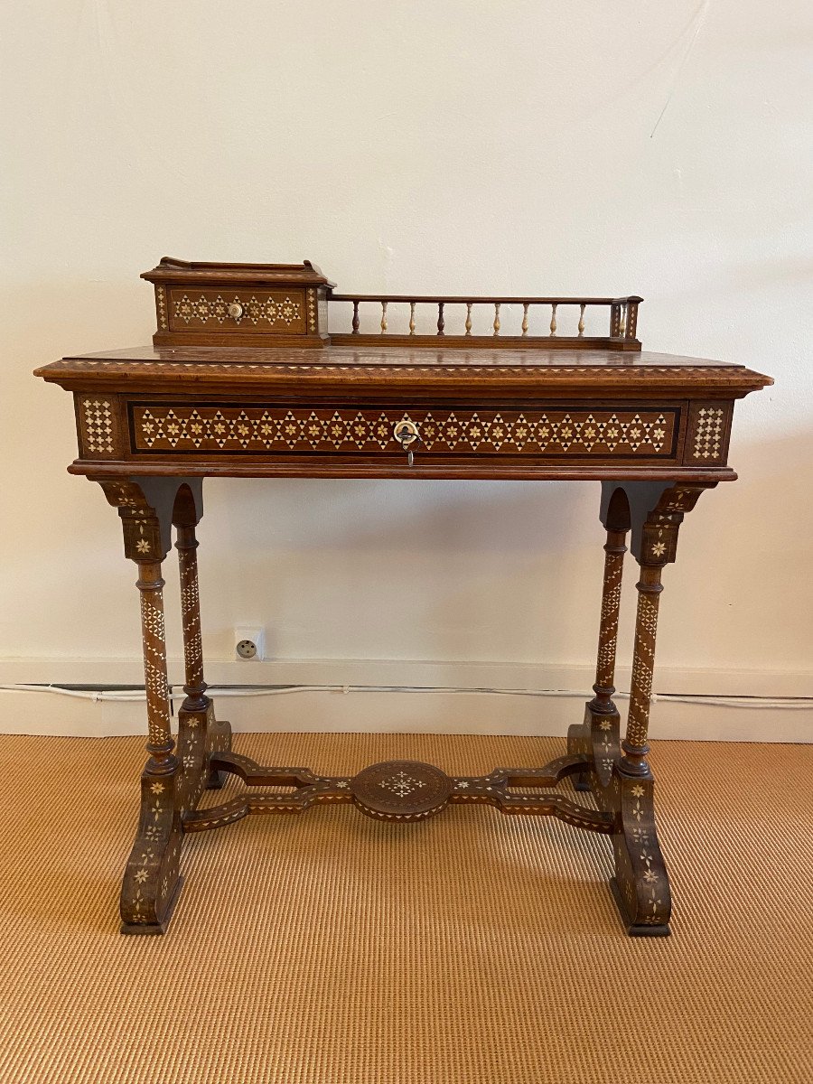 19th Century Syrian Marquetry Desk