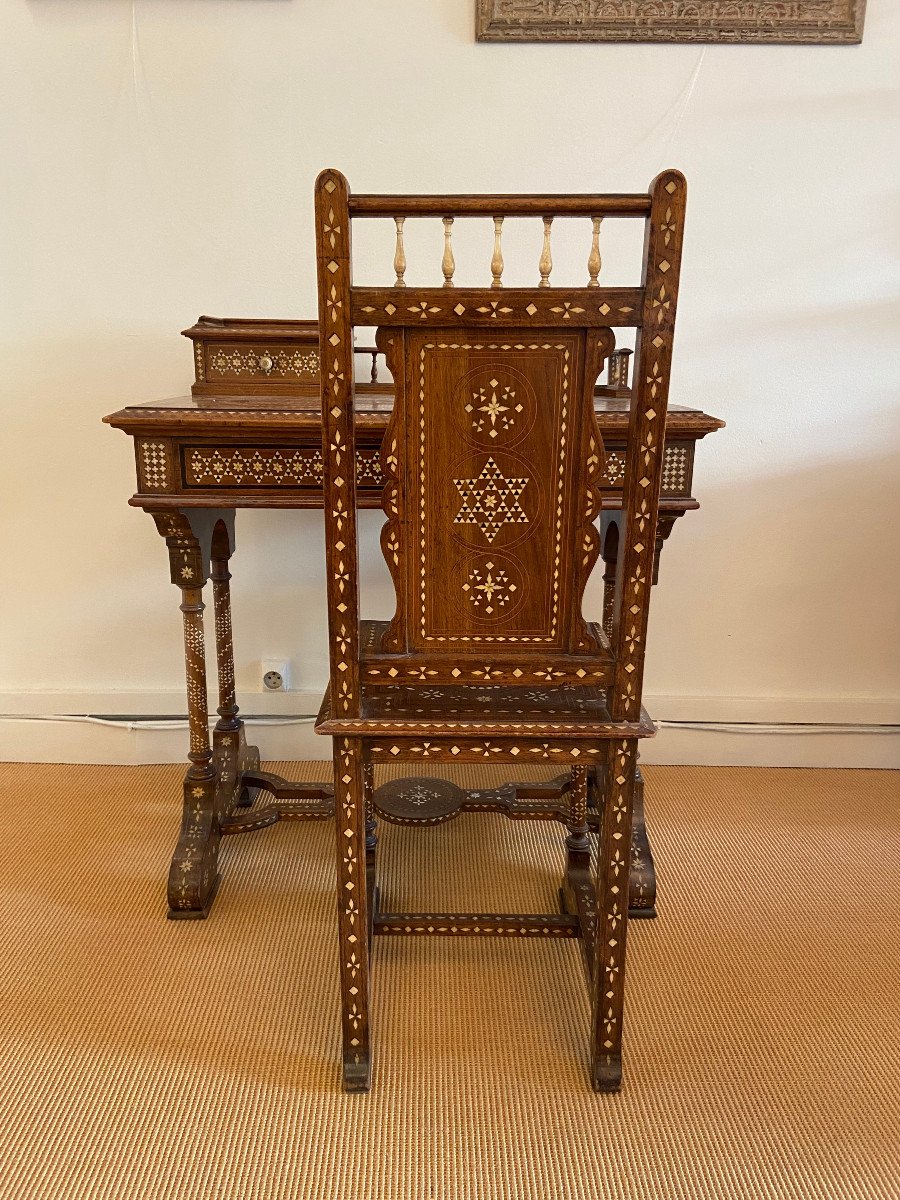 Orientalist Marquetry Chair-photo-4