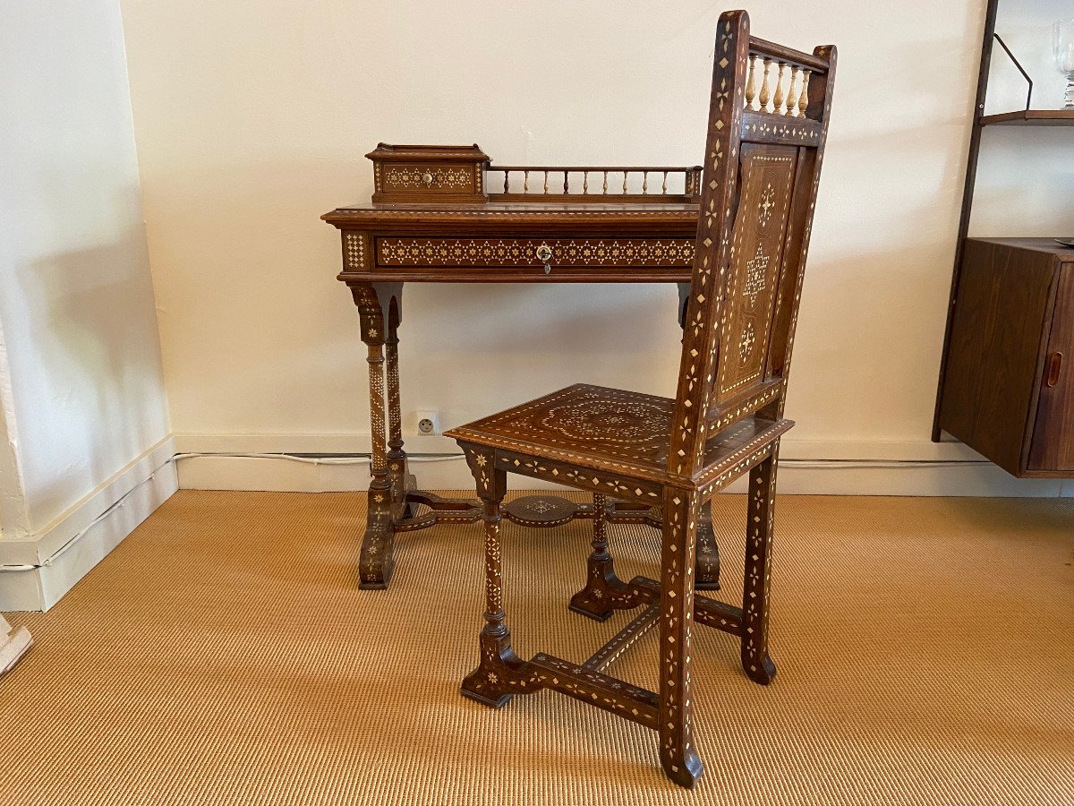 Orientalist Marquetry Chair-photo-3