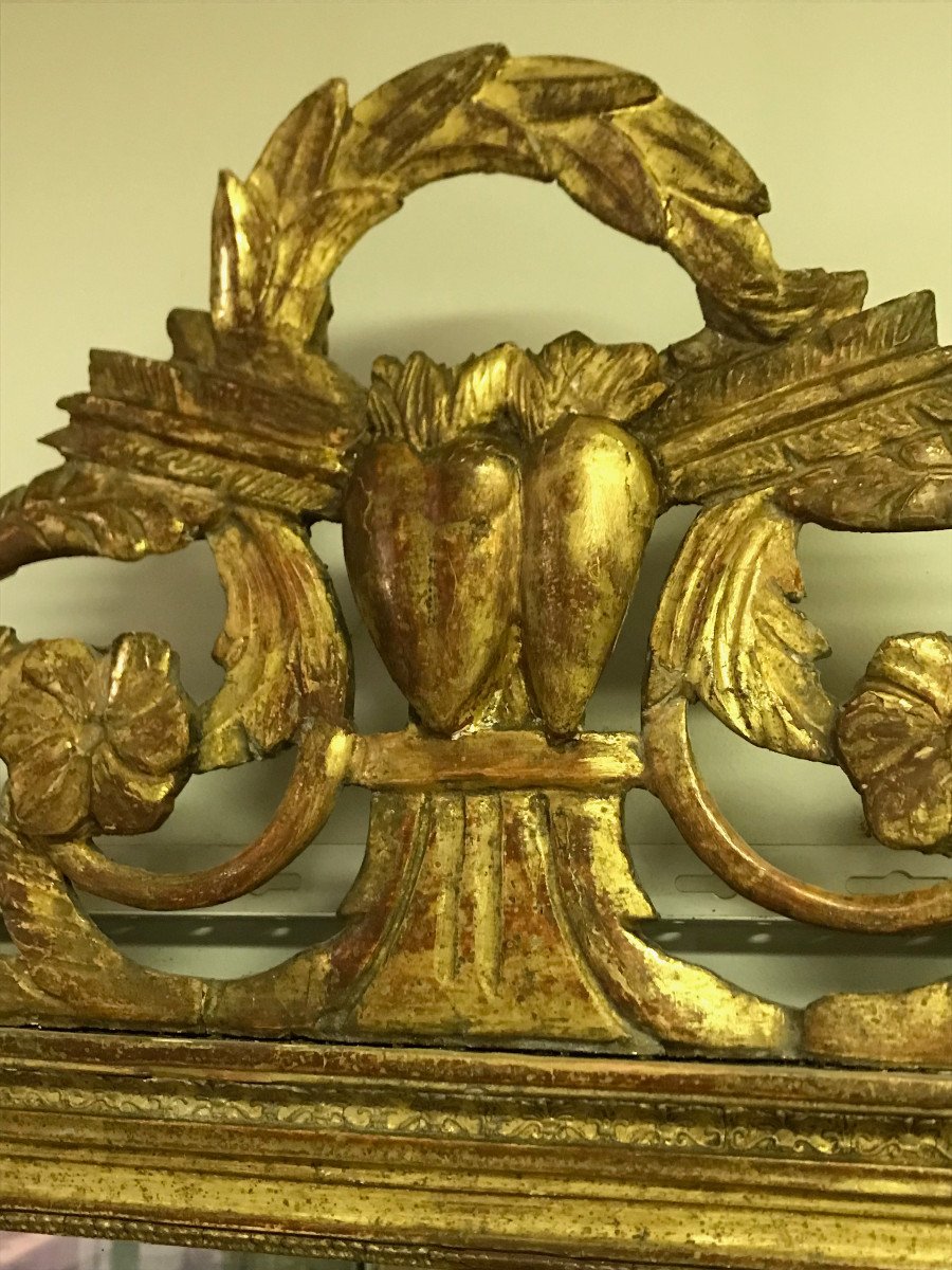 Miroir En Bois Doré Louis XVI-photo-4