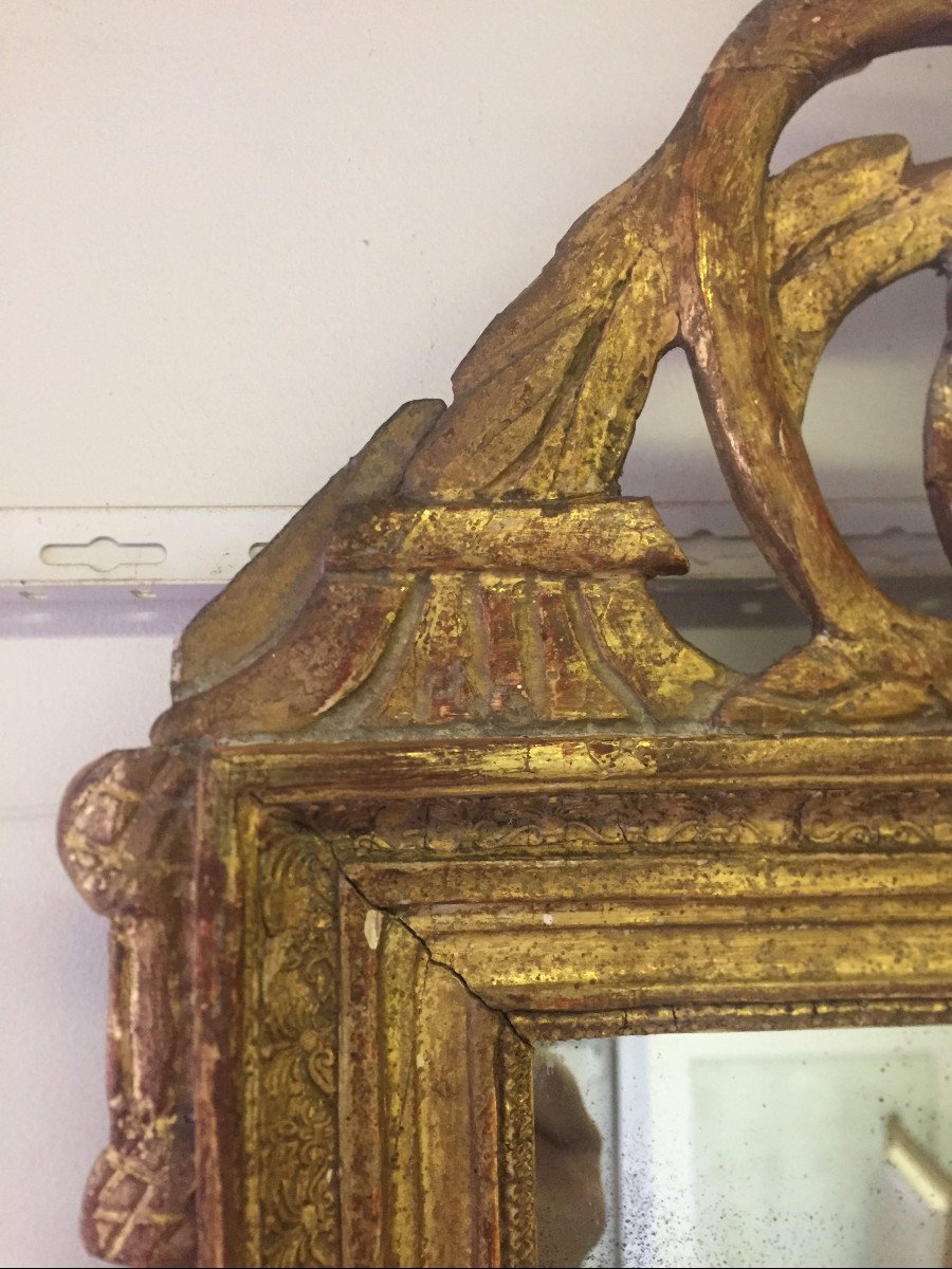 Miroir En Bois Doré Louis XVI-photo-1