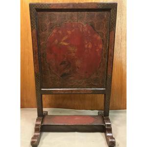 Fire Screen In Red Lacquer