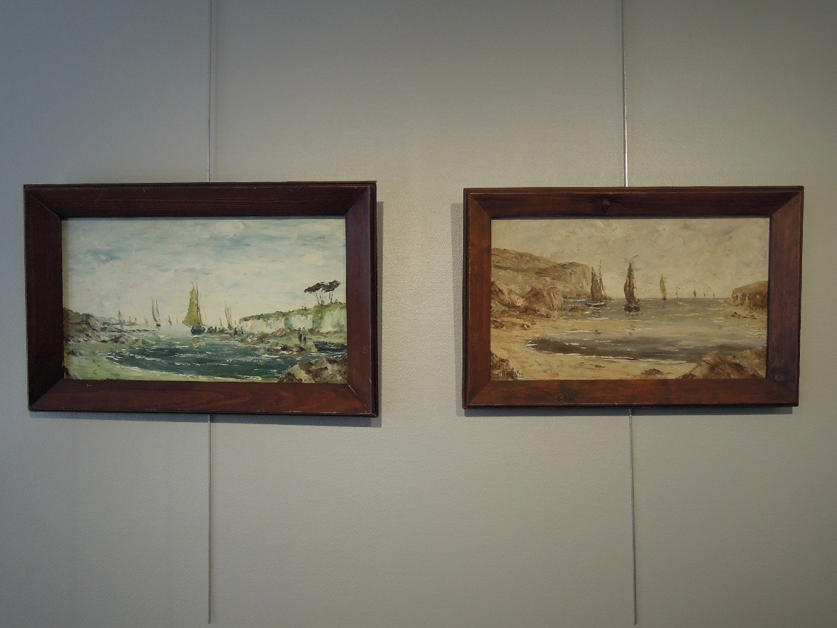 Tableaux : paire de marines, paysages de bord de mer par Pierre Arnaud, hsp-photo-5