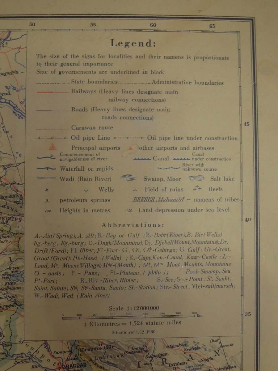 Grande carte d'Afrique de 1960 pour la DAL par Georg Westermann à Brunswick-photo-1