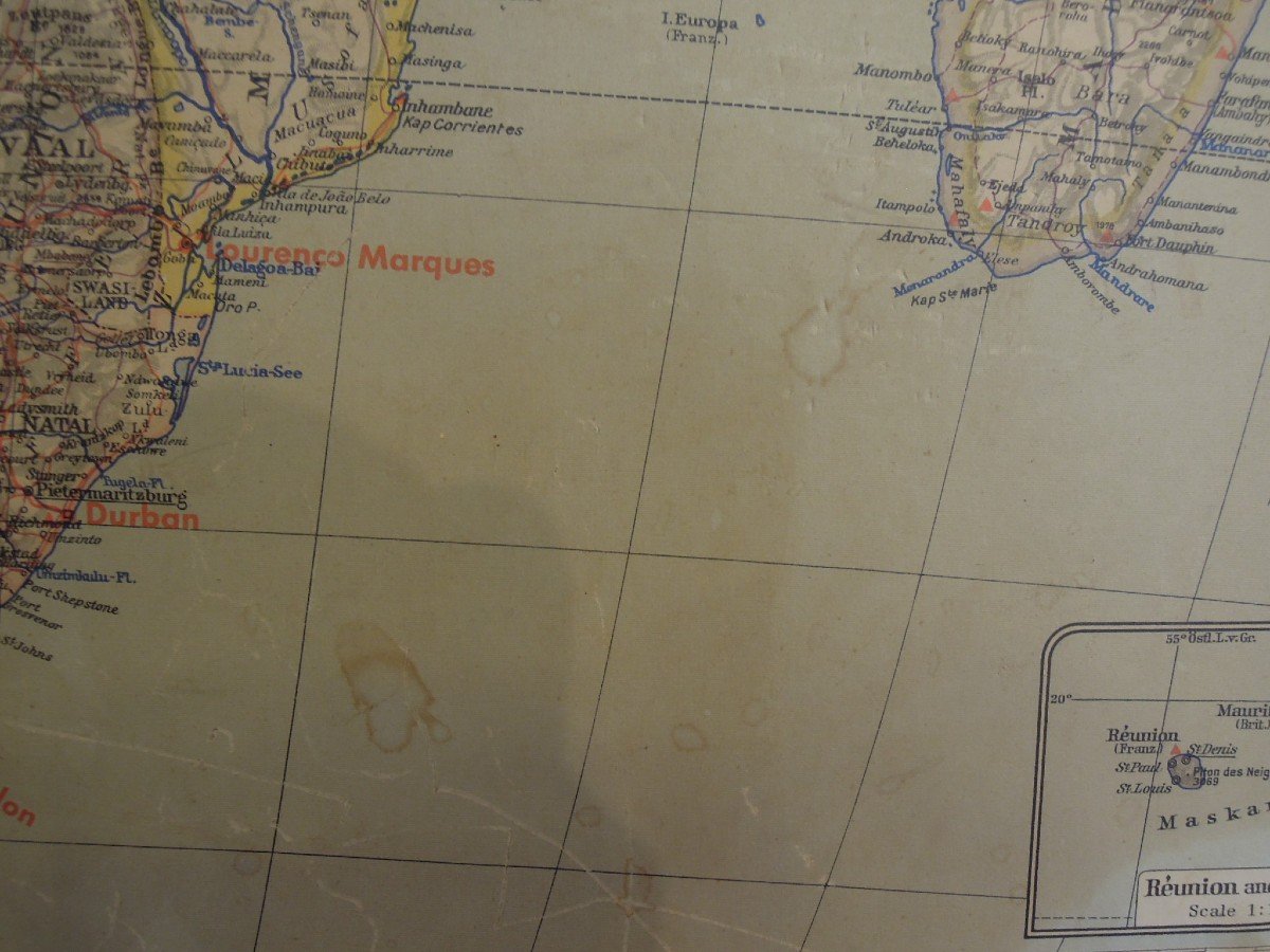 Large Map Of Africa From 1960 For The Dal By Georg Westermann In Brunswick-photo-4