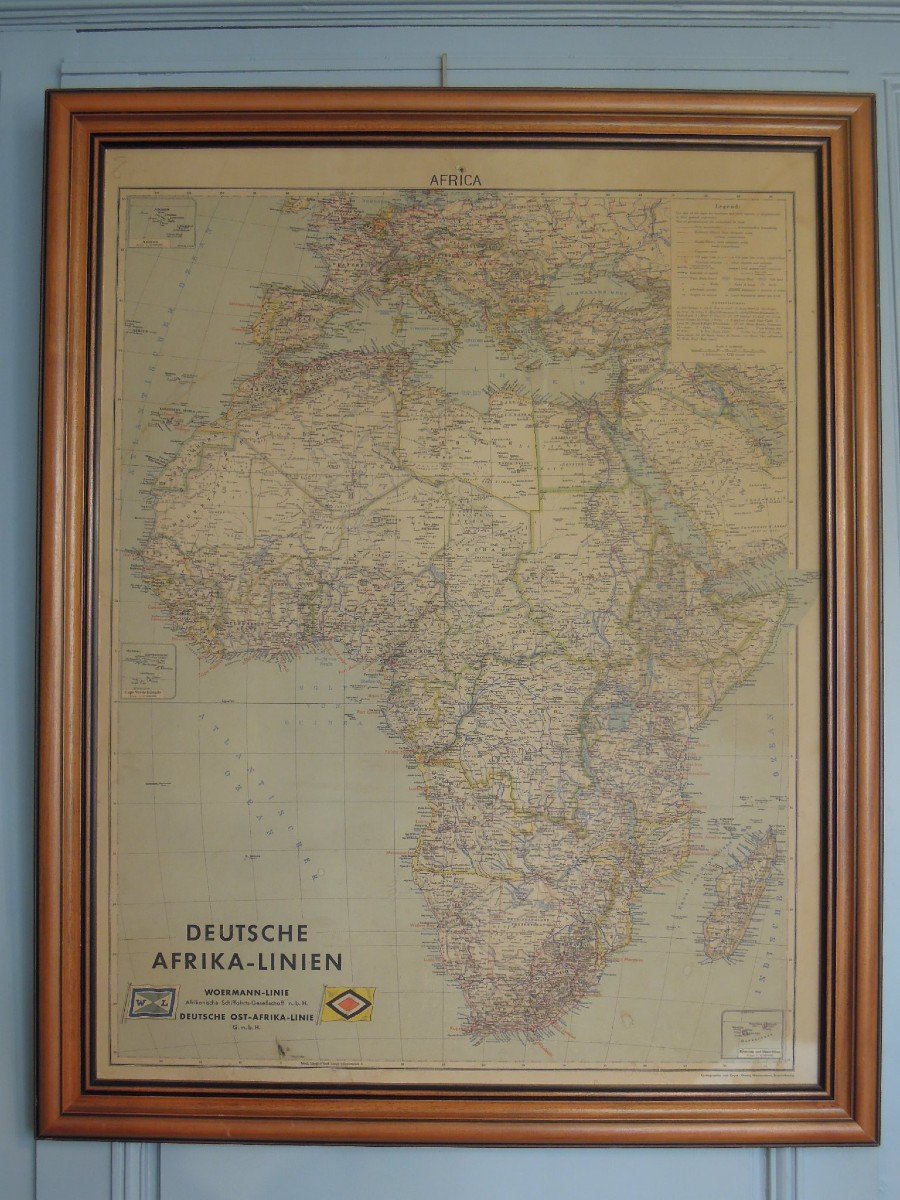 Grande carte d'Afrique de 1960 pour la DAL par Georg Westermann à Brunswick-photo-7