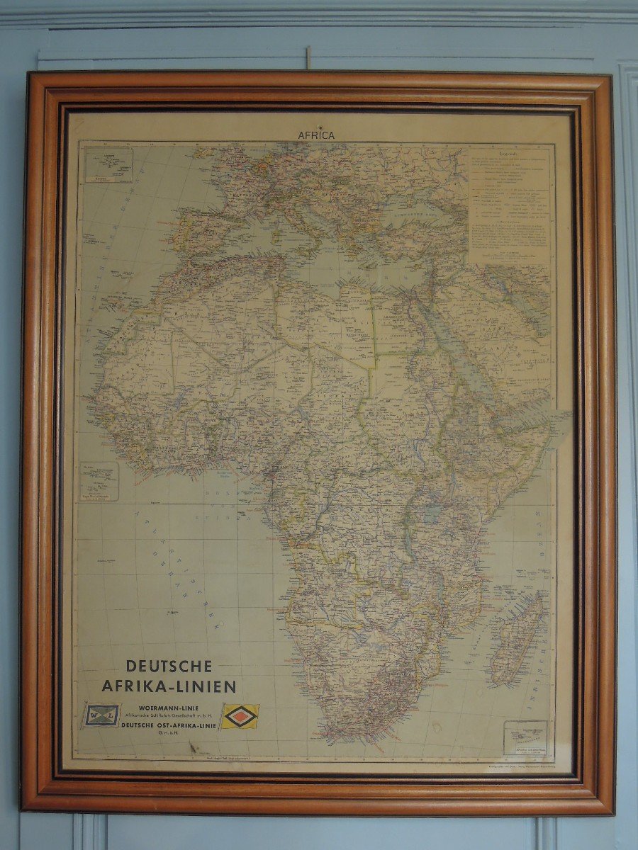 Grande carte d'Afrique de 1960 pour la DAL par Georg Westermann à Brunswick