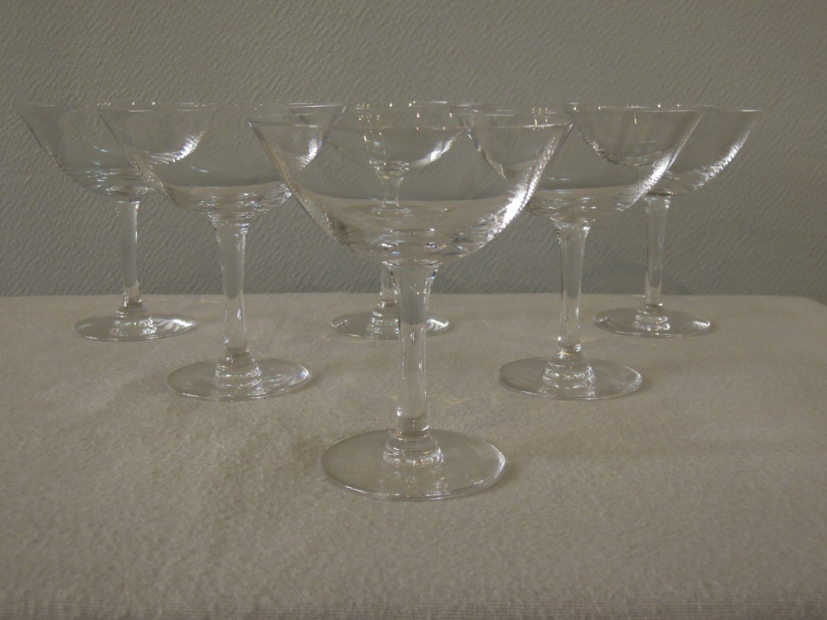 Lalique : 6 coupes à champagne en cristal-photo-2