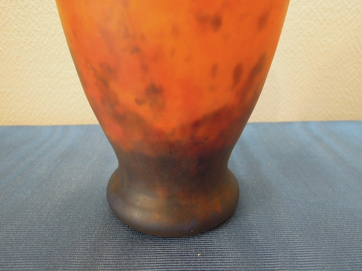 Muller Frères Vase In Lunéville In Glass Paste From The Art Deco Period-photo-2