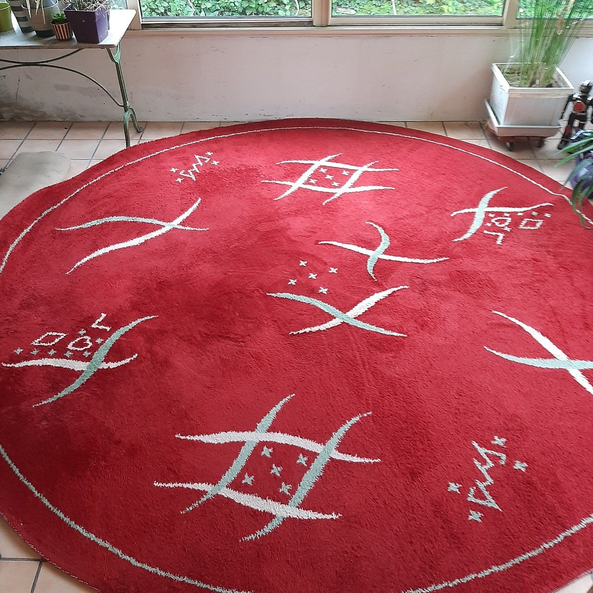 Large Round Art Deco Rug -photo-2