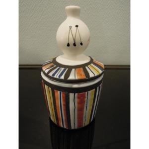 Earthenware Mustard Pot By Roger Capron In Vallauris, "pyjama" Decor