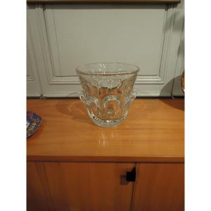 Large Val Saint Lambert Crystal Champagne Bucket Or Vase By Antonio & Guido Bon