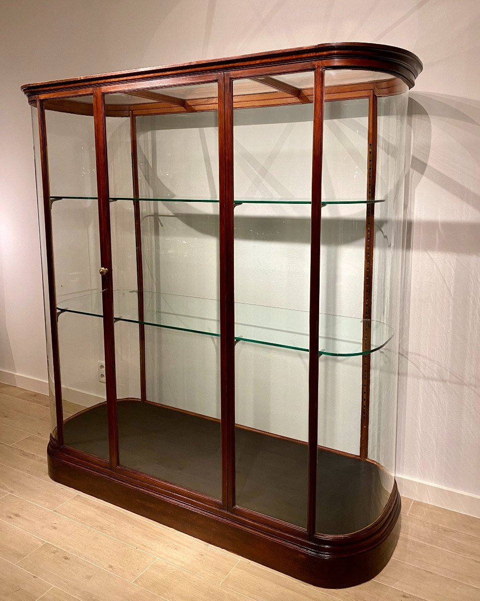 A Late 19thc Free Standing Mahogany Display Cabinet 