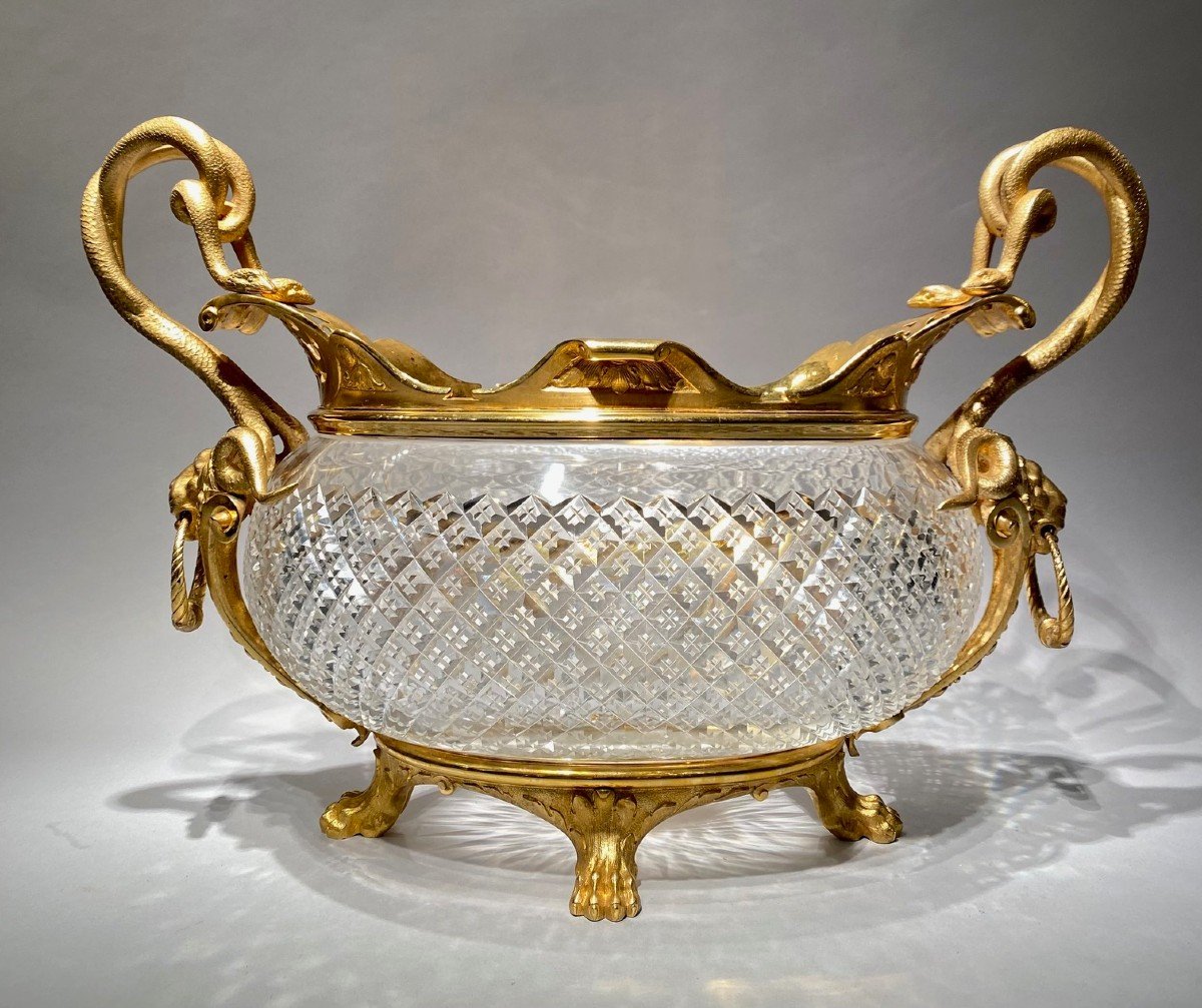 Imposante Baccarat Jardinière Napoléon III