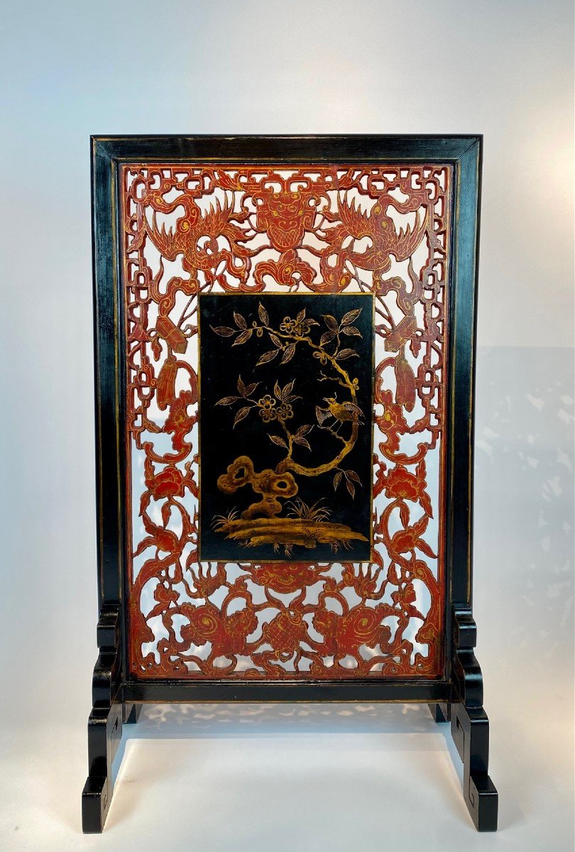 Wooden Firewall, Chinese Work From The End Of The 19th Century-photo-4