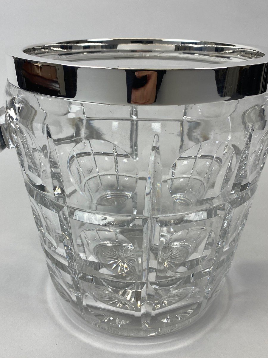 Art Deco Crystal And Silver Champagne Bucket-photo-2