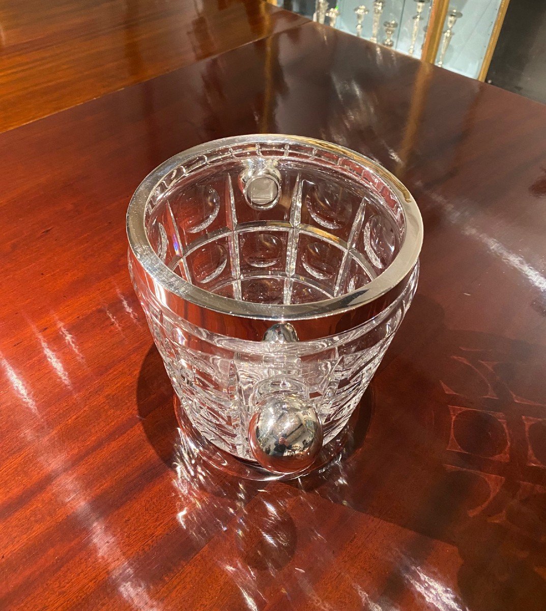 Art Deco Crystal And Silver Champagne Bucket-photo-1