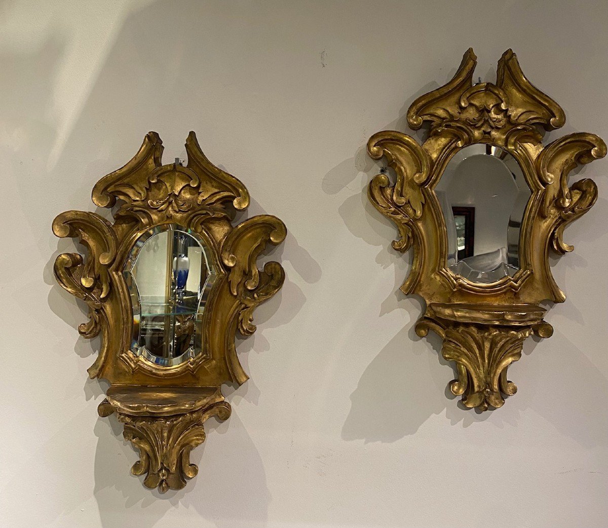 Pair Of Gilded Wood Mirrors, 19th Century