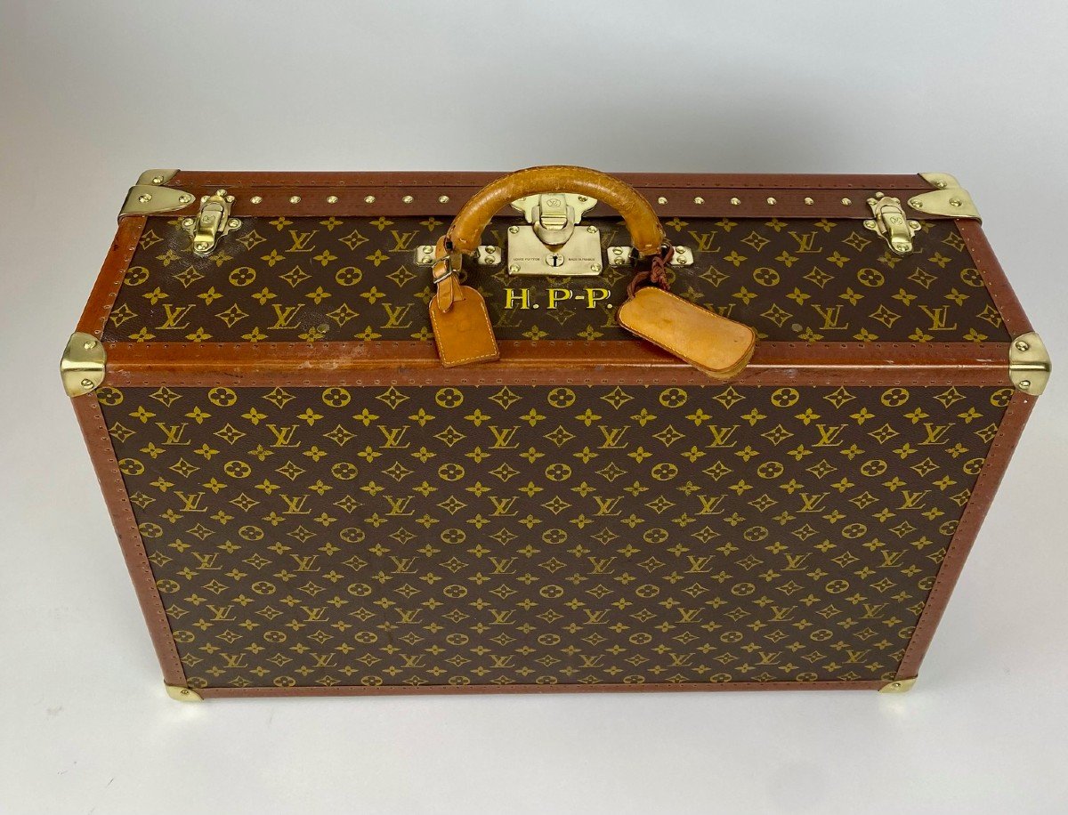 Valise Louis Vuitton Alzer 70 En Toile Monogram Et Cuir Naturel-photo-3