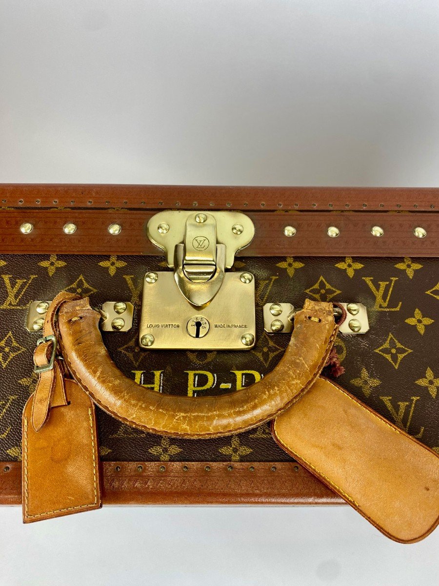 Valise Louis Vuitton Alzer 70 En Toile Monogram Et Cuir Naturel-photo-4