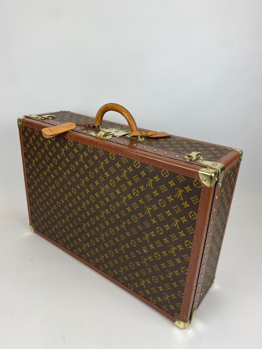 Valise Louis Vuitton Alzer 70 En Toile Monogram Et Cuir Naturel-photo-6