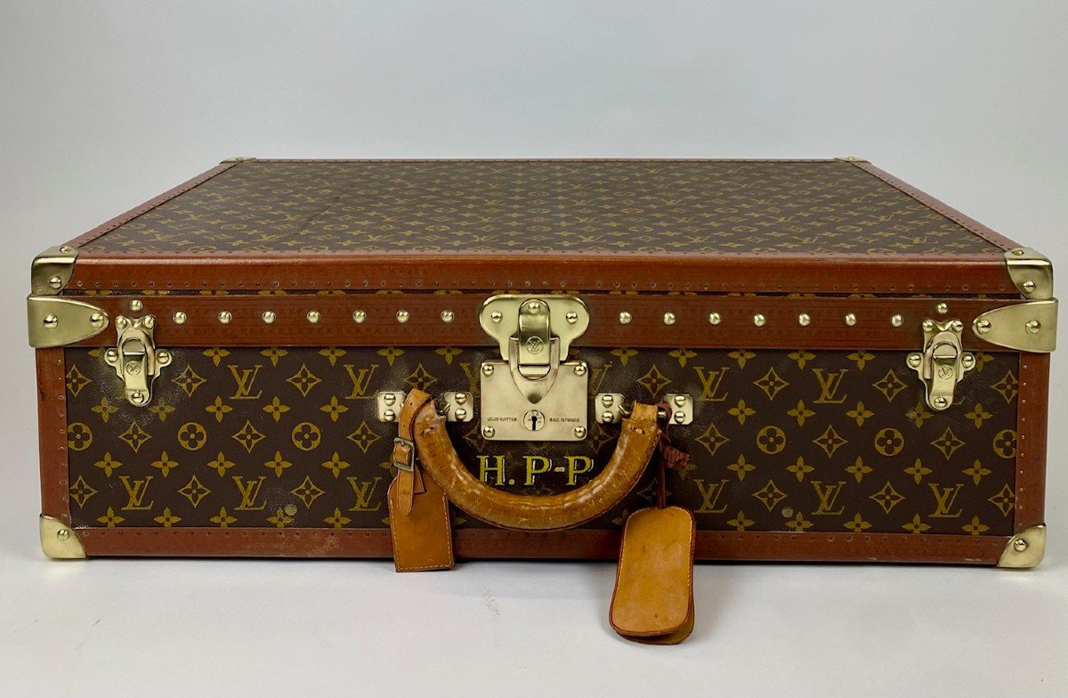 Valise Louis Vuitton Alzer 70 En Toile Monogram Et Cuir Naturel