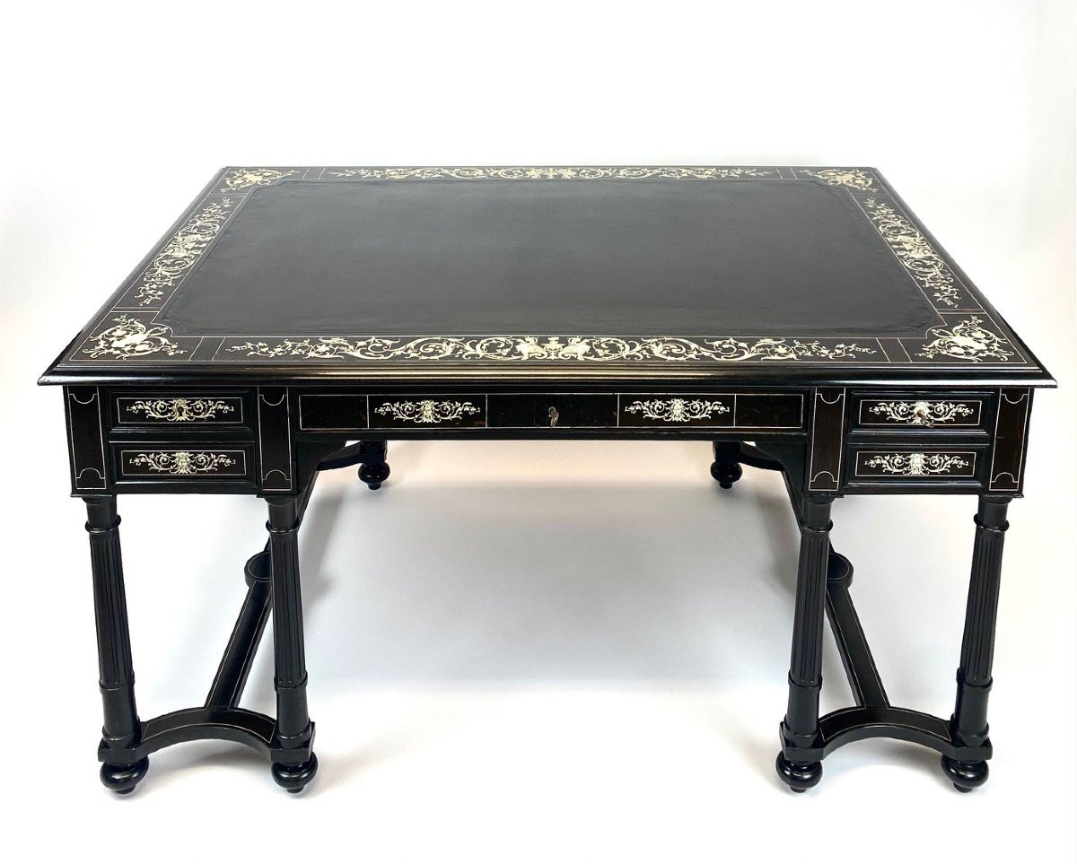 Ebony And Ivory Desk - 19th Century