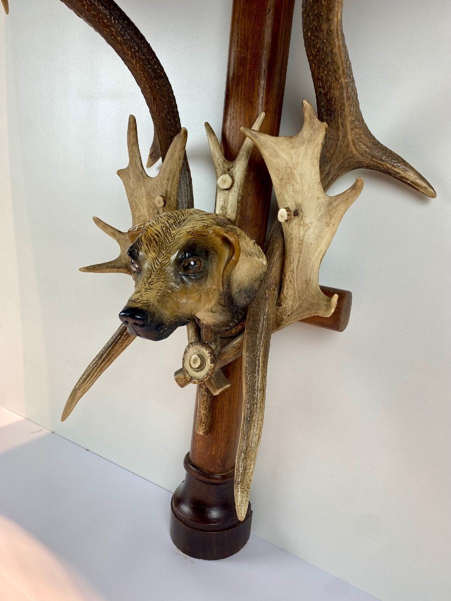 Une  Console En Bois De Cerf,  Travaille De La Fôret Noire, Epoque Fin XIXème-photo-4