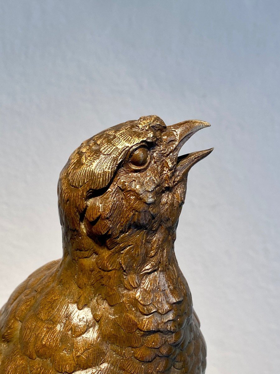 Bronze Partridge By Alfred Dubucand (french, 1828–1894)-photo-2