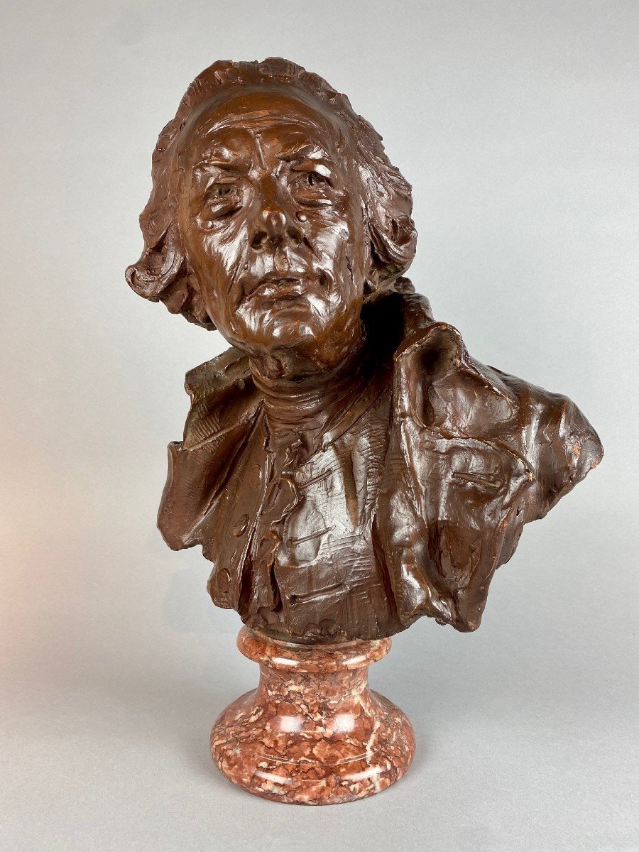 Bust Of A Gentleman In Terracotta, Late Eighteenth - Early Nineteenth Century.-photo-4