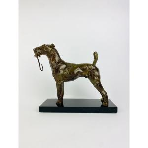 Sculpture Animaliere, Terrier André-vincent Becquerel (1893-1981)