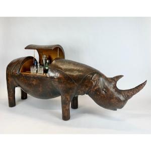 A Leather Rhino Bar By Dimitri Omersa.