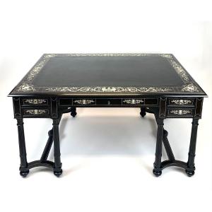 Ebony And Ivory Desk - 19th Century