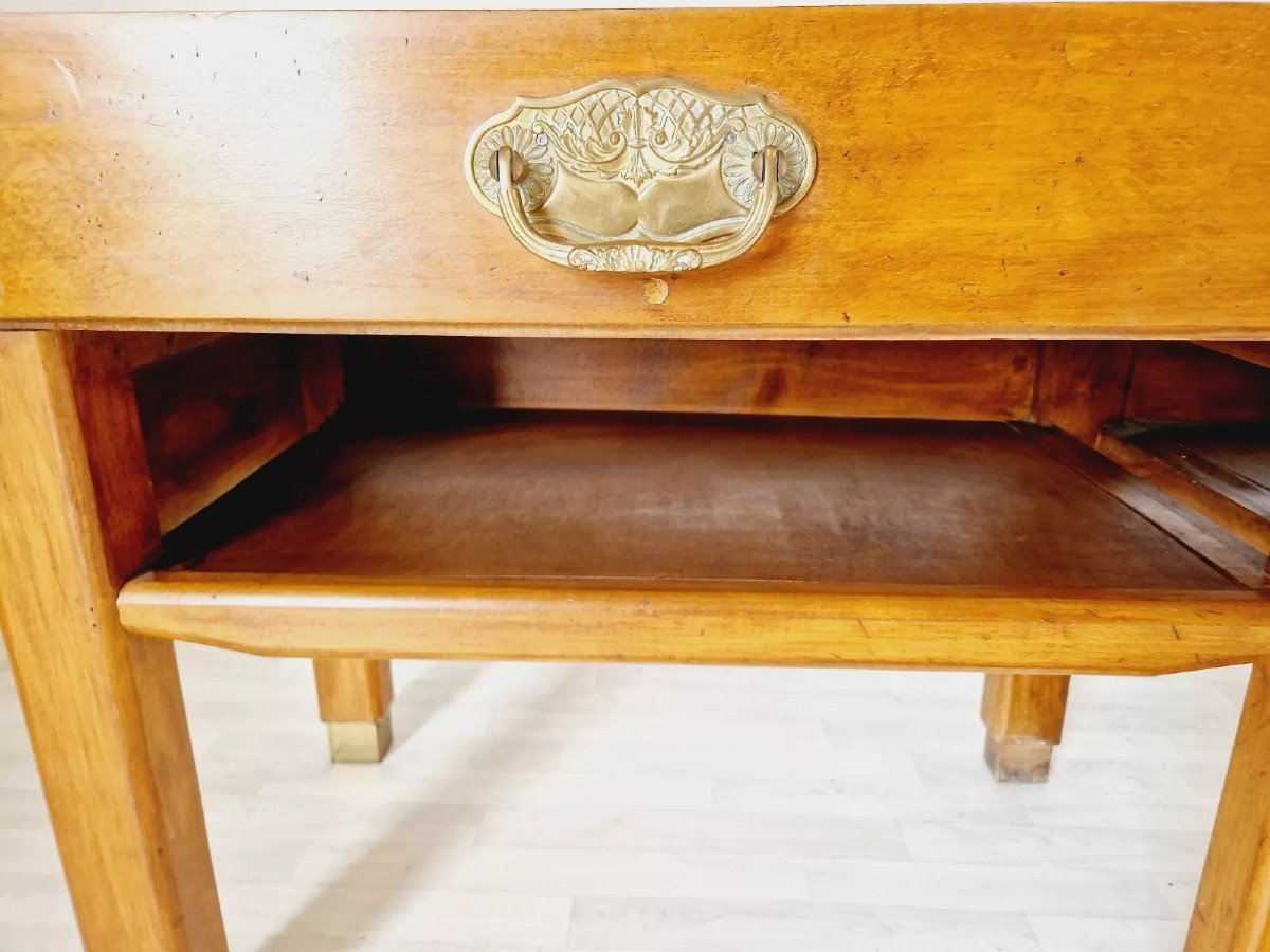 Antique Butcher Block Table Kitchen Island-photo-2