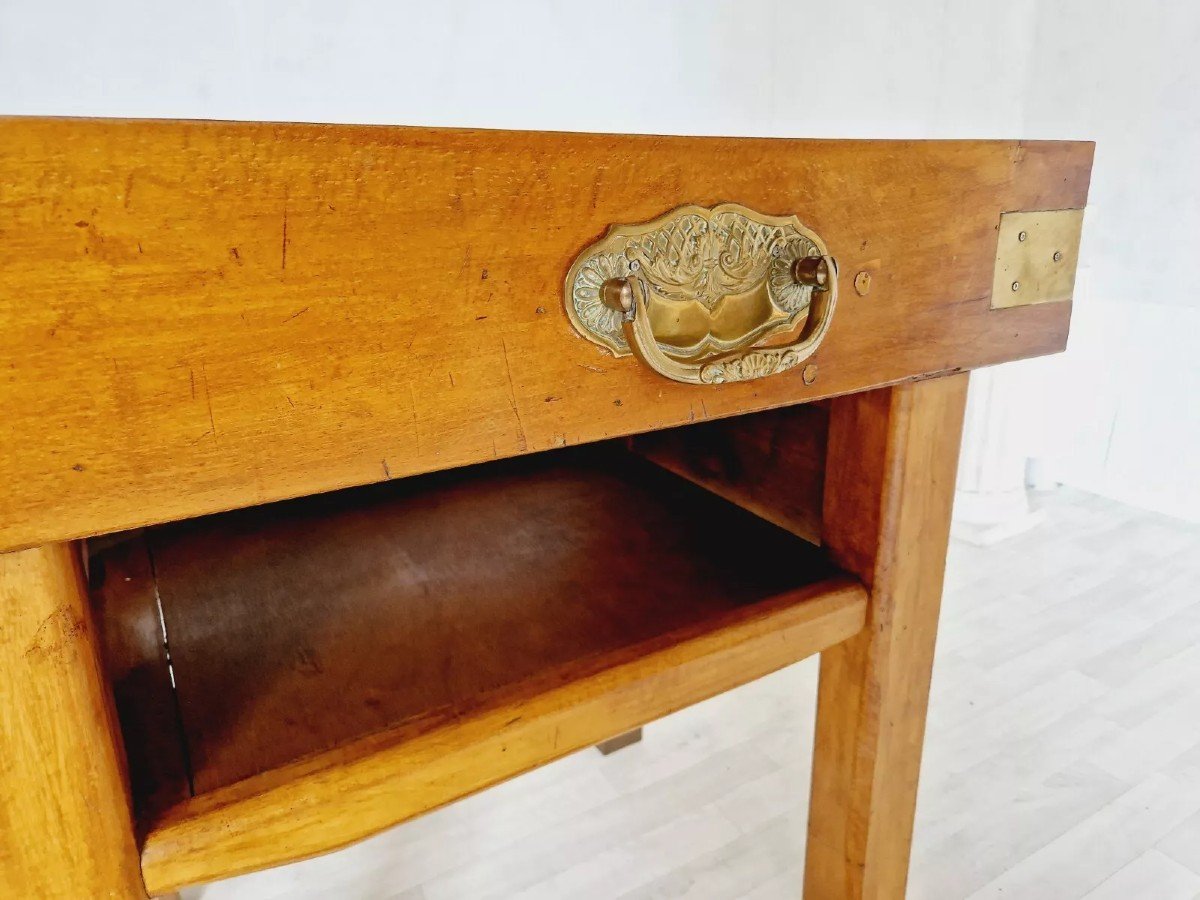 Antique Butcher Block Table Kitchen Island-photo-3